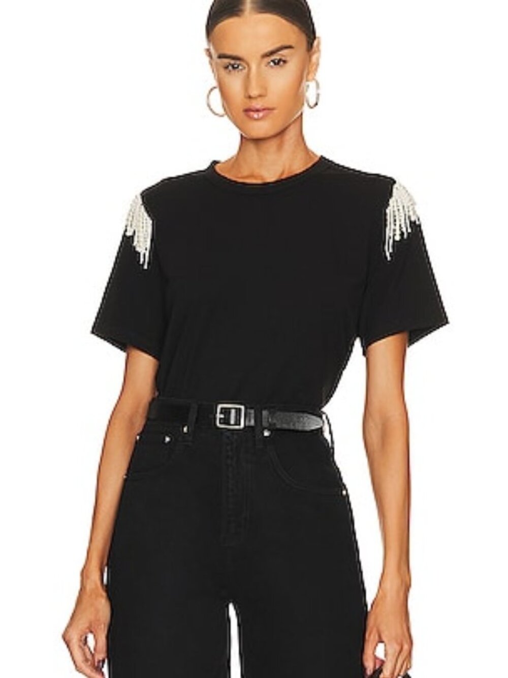 NWT Veronica Beard Pearl Fringe Tee Small